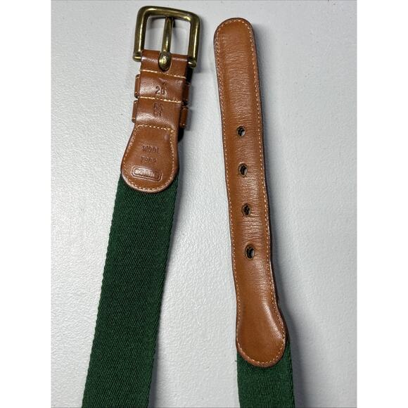 Vintage Coach Surcingle Belt Size 26 Green Wool Brown Leather Classic 7802 - Picture 7 of 10